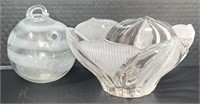 Danish Hull Vase and Etched Crystal Floral