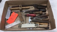 Box lot of old tools