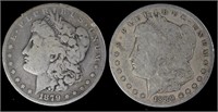 1879p & 1889o Morgan Silver Dollars
