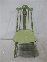 14"x 15.5"x 35" Vtg Painted Chair Observed Wear