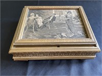 Victorian Gilt Wood & Glass Trinket Box