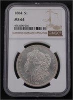 1884 Philadelphia MS64 Morgan Silver Dollar
