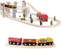 50pc SainSmart Jr. Wooden Train Set Toy