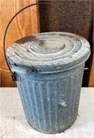 galvanized waste can