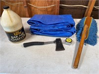 hand axe, tarp & more