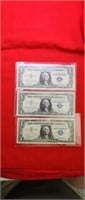 3- 1957 $1 Silver Certificates