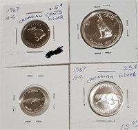 4- CDN 1967 Coins 5c,10c,25c,50c
