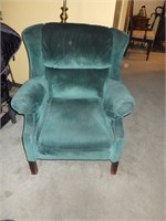 Vintage Green Arm Chair & Ottoman