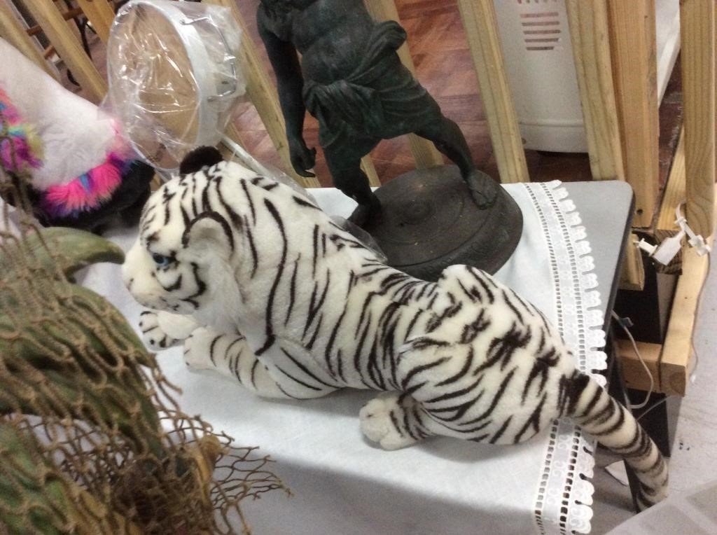 White stuffed tiger