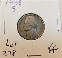 1938S Jefferson Nickel VF