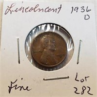 1935 Wheat Cent F