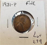 1931 Wheat Cent F