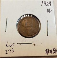 1929 Wheat Cent AU