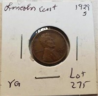 1929S Wheat Cent VG