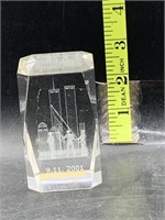 9/11 crystal paperweight