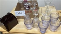 10 Tumblers, plastic glasses, quart jars, or