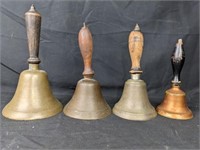 Four Antique School Bells