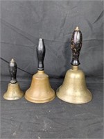 Trio if Antique Brass School Bells