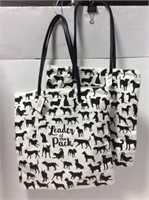 Dog Themed Tote Bags, Cotton & Faux Leather