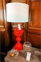 Vintage Orange Lamp and Decorative Stars