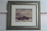 Gilt-framed horse print 20" X 17.75"