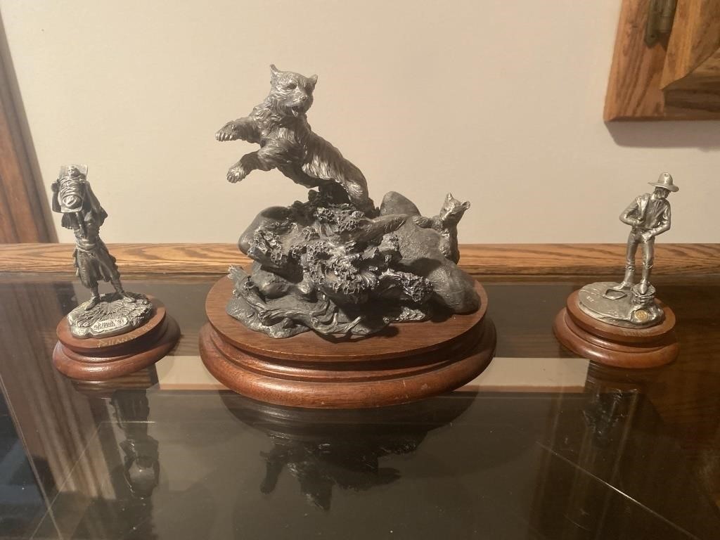 3 Chilmark Fine Pewter Statues