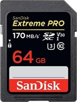SanDisk 64GB Extreme PRO SDXC UHS-I Card - C10,