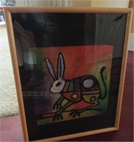 Eddie Bbira Abstract Bunny Print in Frame