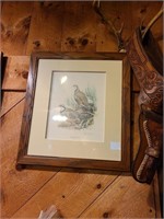 Ned Smith chukar partridge framed print