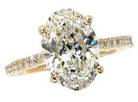 14k Gold 3.44 ct Oval VS2 Lab Diamond Ring