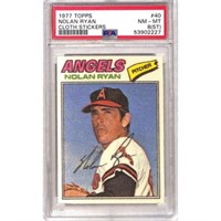 1977 Topps Cloth Stickers Nolan Ryan Psa 8 St