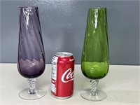 Green and Purple Vases
