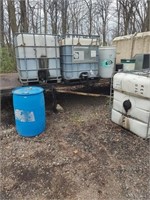 Seven containers of used oil