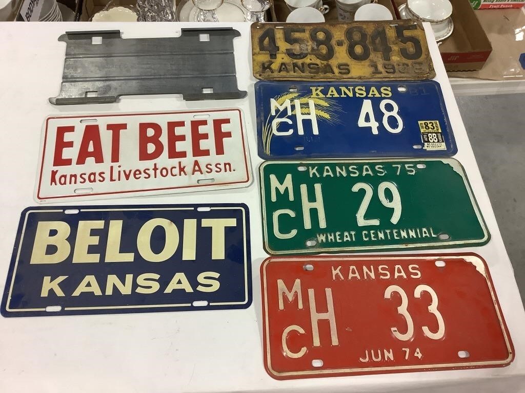 6 license plates w/license plate holder