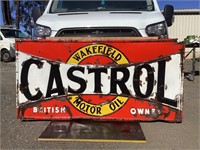 Wakefield Castrol Embossed 6ft x 3ft Enamel Sign