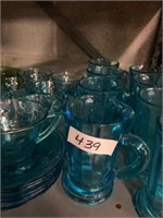 LOT OF BLUE GLASSWARE