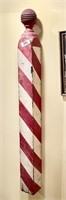 Antique painted wood barber pole