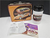 1998 Metal Hot Wheels Lunch Box with Thermos
