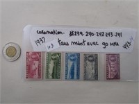 #239,240,241,242,243  Mint avec gum TN 15¢ 20¢
