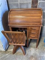 Children’s Roll Top Desk With Chair