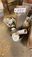 3 buckets misc plumbing, elbows, tees , sink