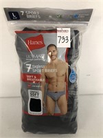 7PCS HANES MEN'S SPORT BRIEFS SIZE LARGE