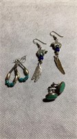 3 Pair Turquoise Earrings