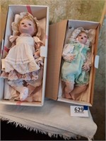 Lot of 2 porcelain collector dolls with original