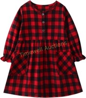 SCORVI Toddler Girls Dress  2-7T  Plaid  L/S