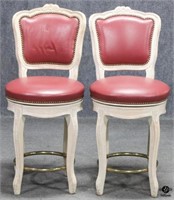 Pair of Counter High Swivel Barstools