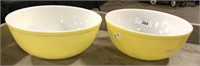 Pair Of Vintage Yellow Pyrex Mixing Bowls.