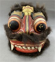 Carved Wood Tribal Dragon Mask