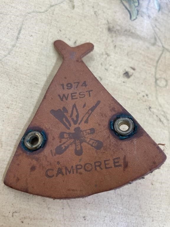 1974 small leather badge