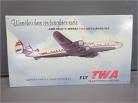 ~ Fly TWA Airlines Metal Sign